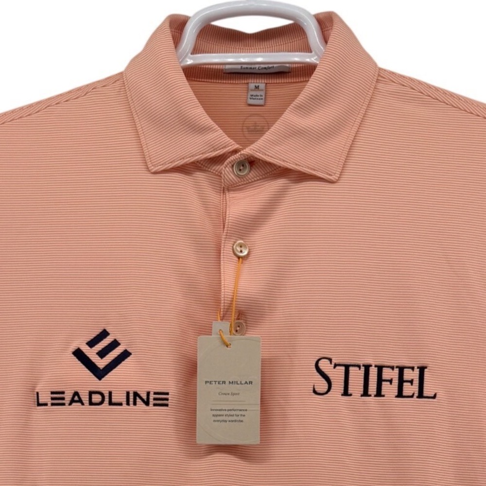 Peter Millar Mens Crown Sport Polo Shirt M NWT PGA Tour Issue Keith Mitchell